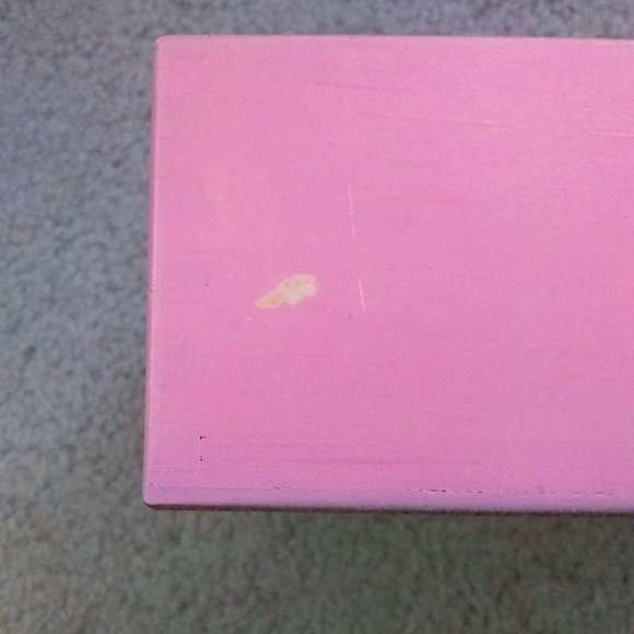 Vintage handmade wood storage jewelry box cat lace - Picture 4 of 5